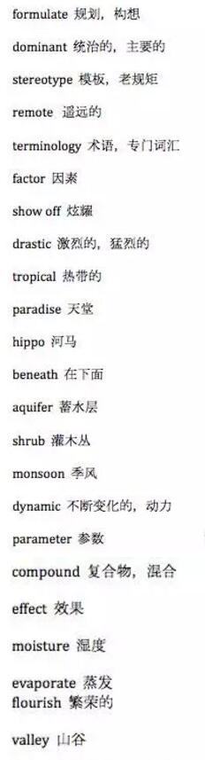 2017托福聽力常用詞匯list6