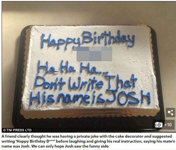 當糕點師把顧客的話一字不差地寫到蛋糕上